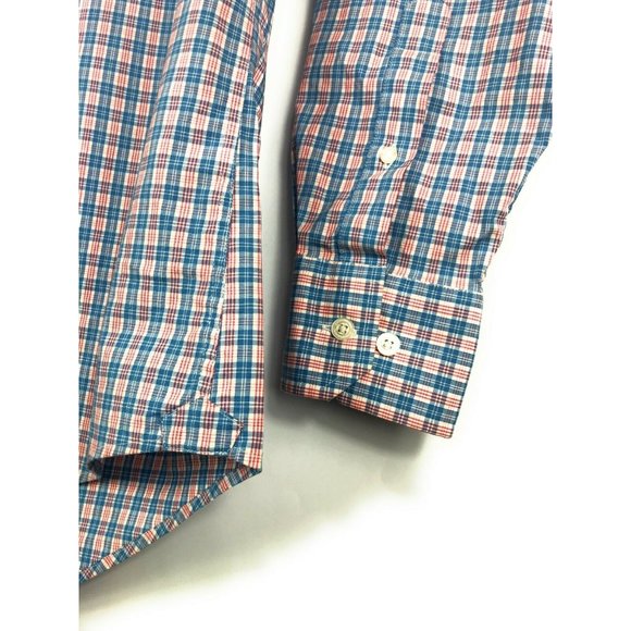 Southern Shirt Men's Medium Red Blue Check Long Sleeve  Cotton Blend Shirt A60 - Picture 3 of 5